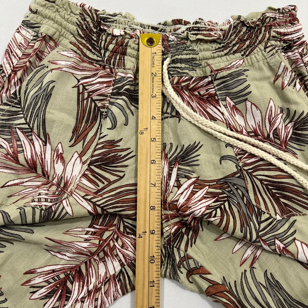 Cali 1850 Linen Blend Tropical Palm Print Beach Pants Sage Women's Size S NWT - Picture 9 of 14